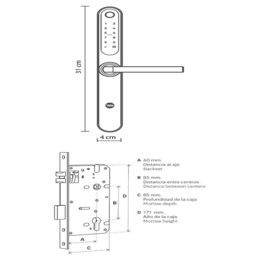 Cerradura Digital Inteligente Yale YSD100 B60 Color Plateado